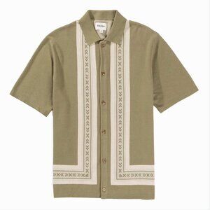 Rhythm Loma Men's Knit Button Down Polo XL Sage